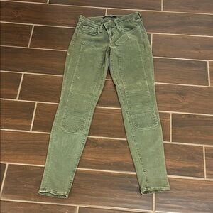 J. Brand Skinny Green Jeans with Textured Fabric